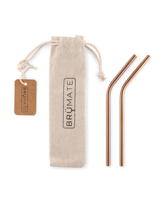 Stainless Steel Reusable Straws | Rose Gold | Small - Clean Serve