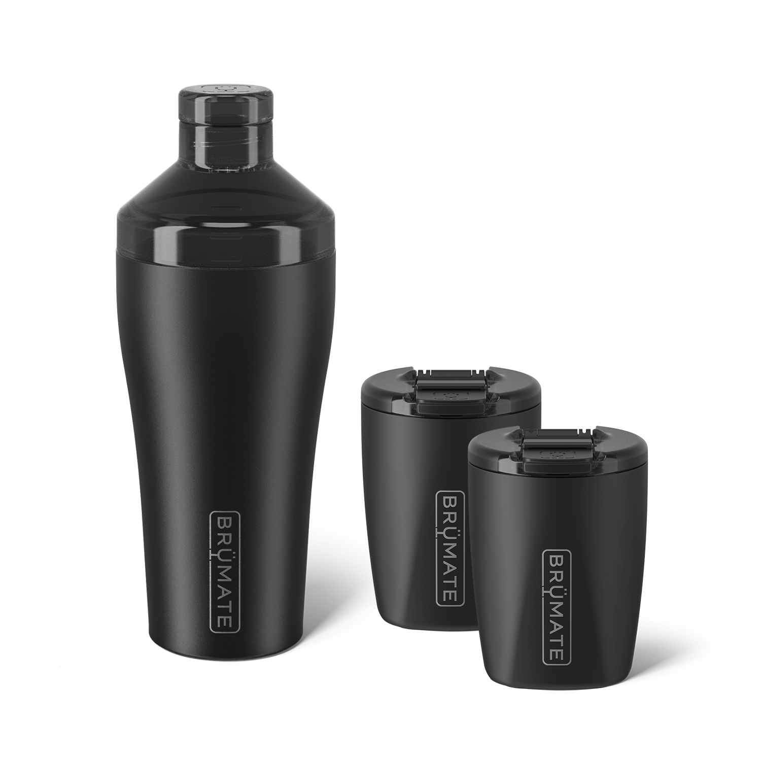 Cocktail Shaker + Rocks Bundle | Matte Black | 22/12oz - Easy Care