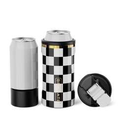 Hopsulator Trio V2 | Black & White Checker | 12/16oz Standard Cans - Clean Choice